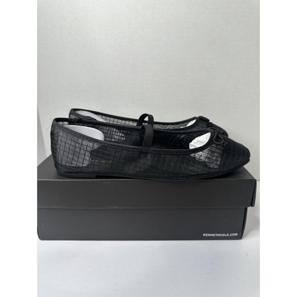 Black Mesh Ballet Flat with Bow - Picture 5 of 6